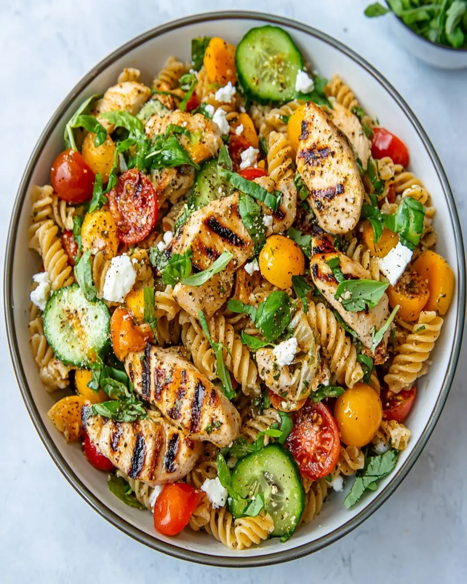 High Protein Pasta Salad with Chicken First Image First Image