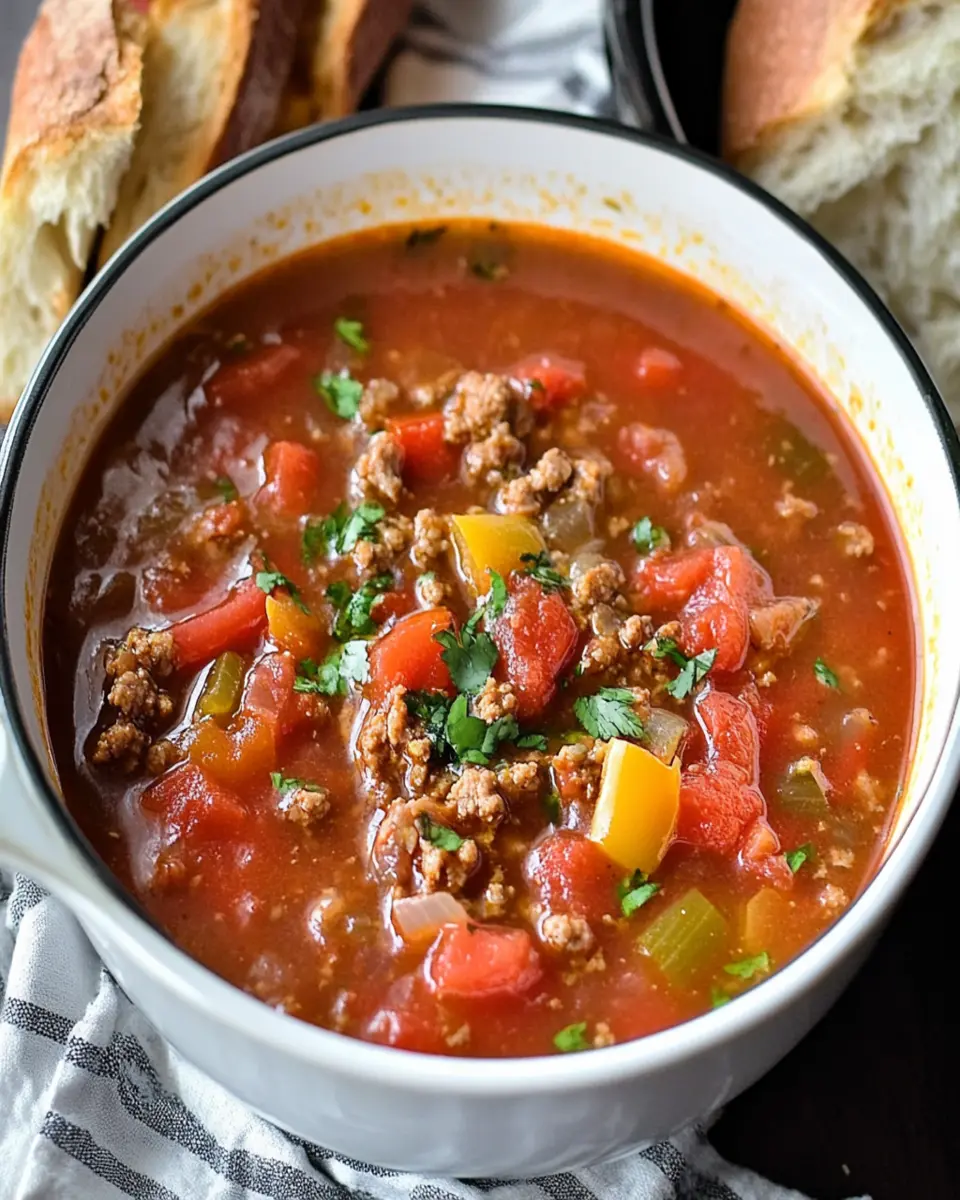 Crockpot Stuffed Pepper Soup First Image First Image