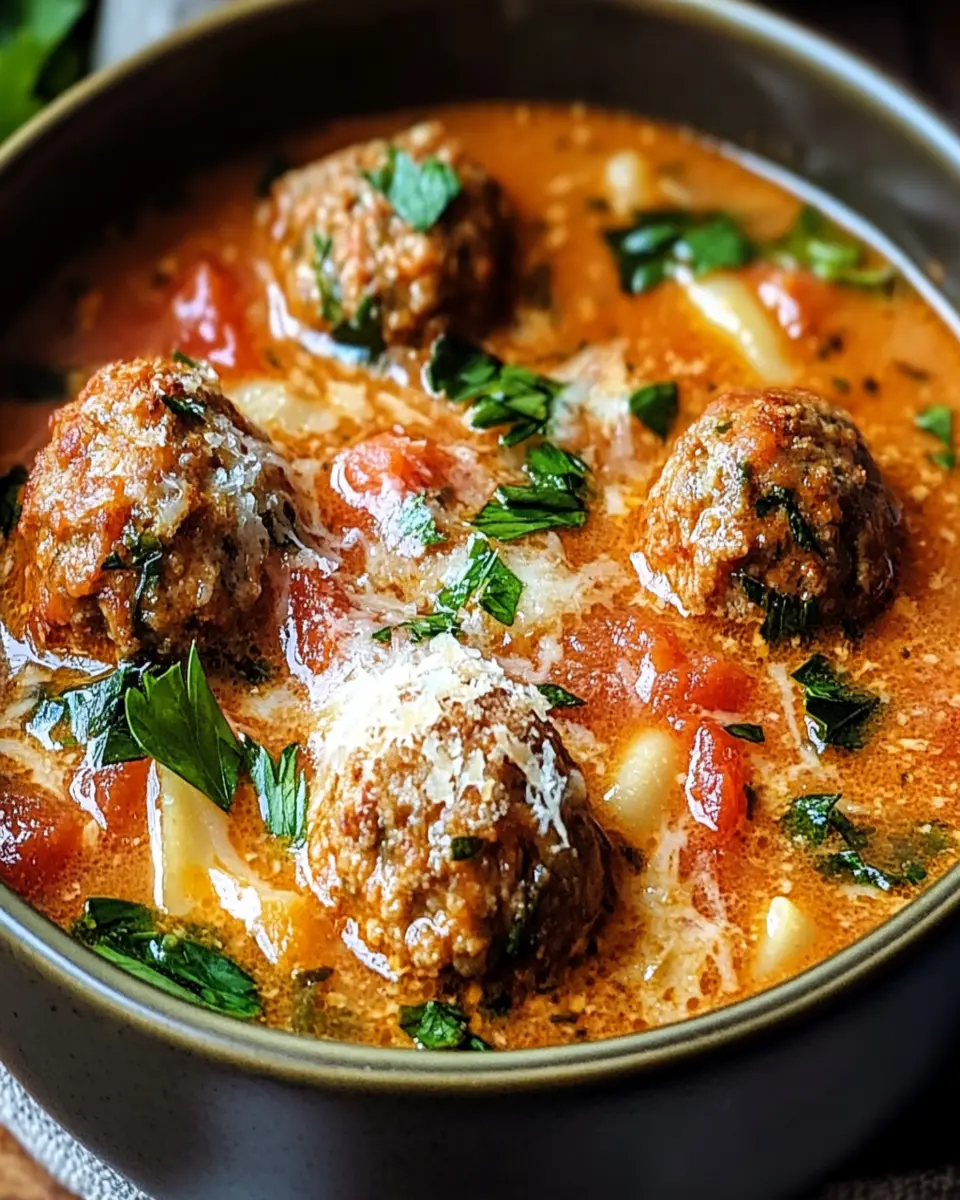 Creamy Italian Meatball Soup Recipe First Image First Image