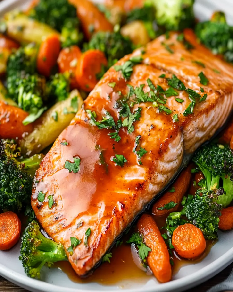 Maple Glazed Salmon With Roasted Veggies First Image First Image