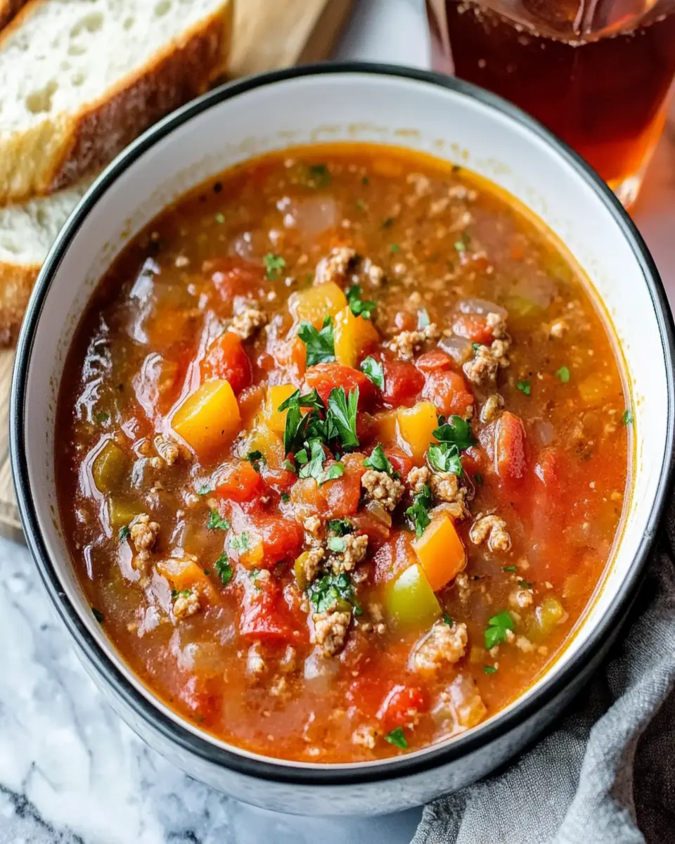 Crockpot Stuffed Pepper Soup First Image First Image