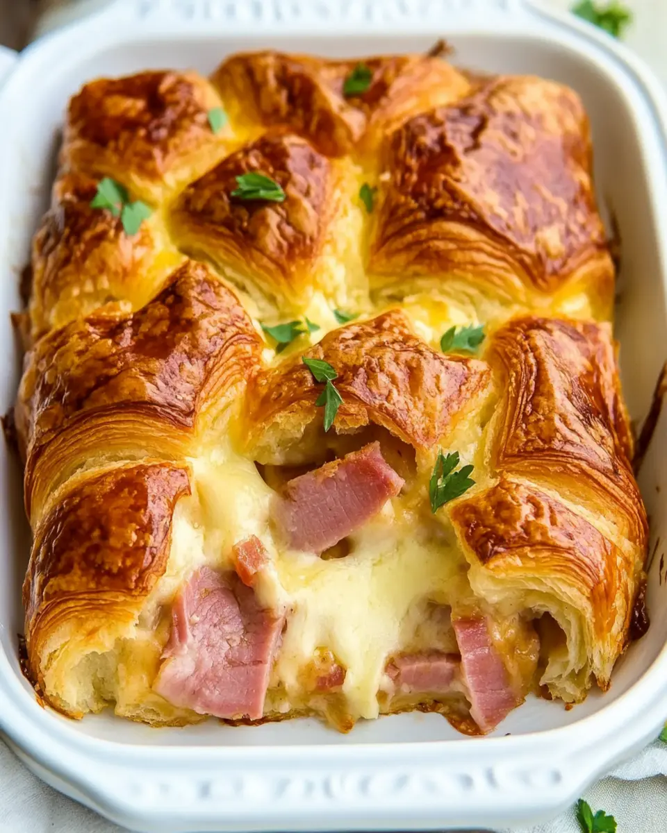 Ham & Cheese Croissant Casserole First Image First Image