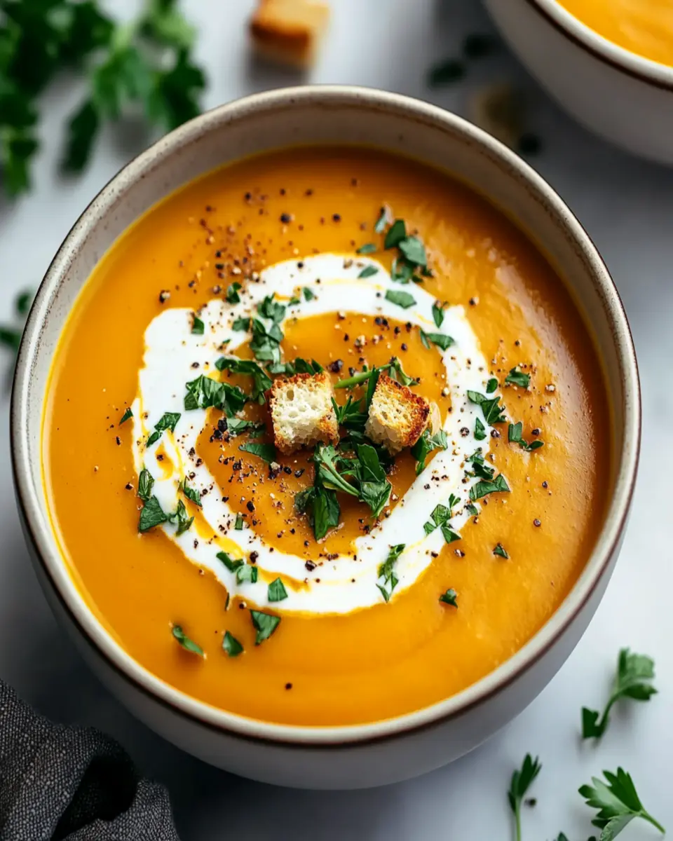 Spiced Butternut Squash and Sweet Potato Soup First Image First Image