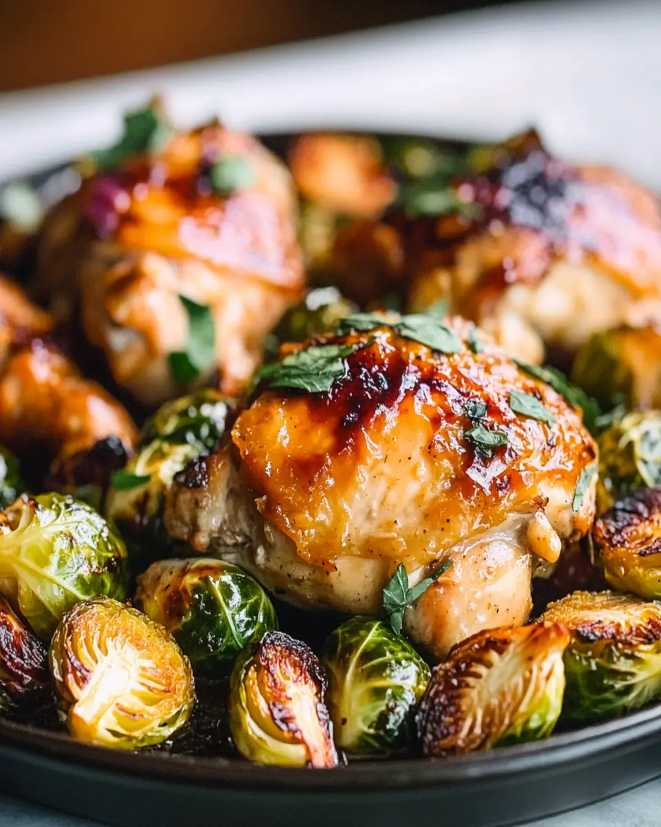 One-Pan Apple Cider Chicken and Brussels Sprouts First Image First Image
