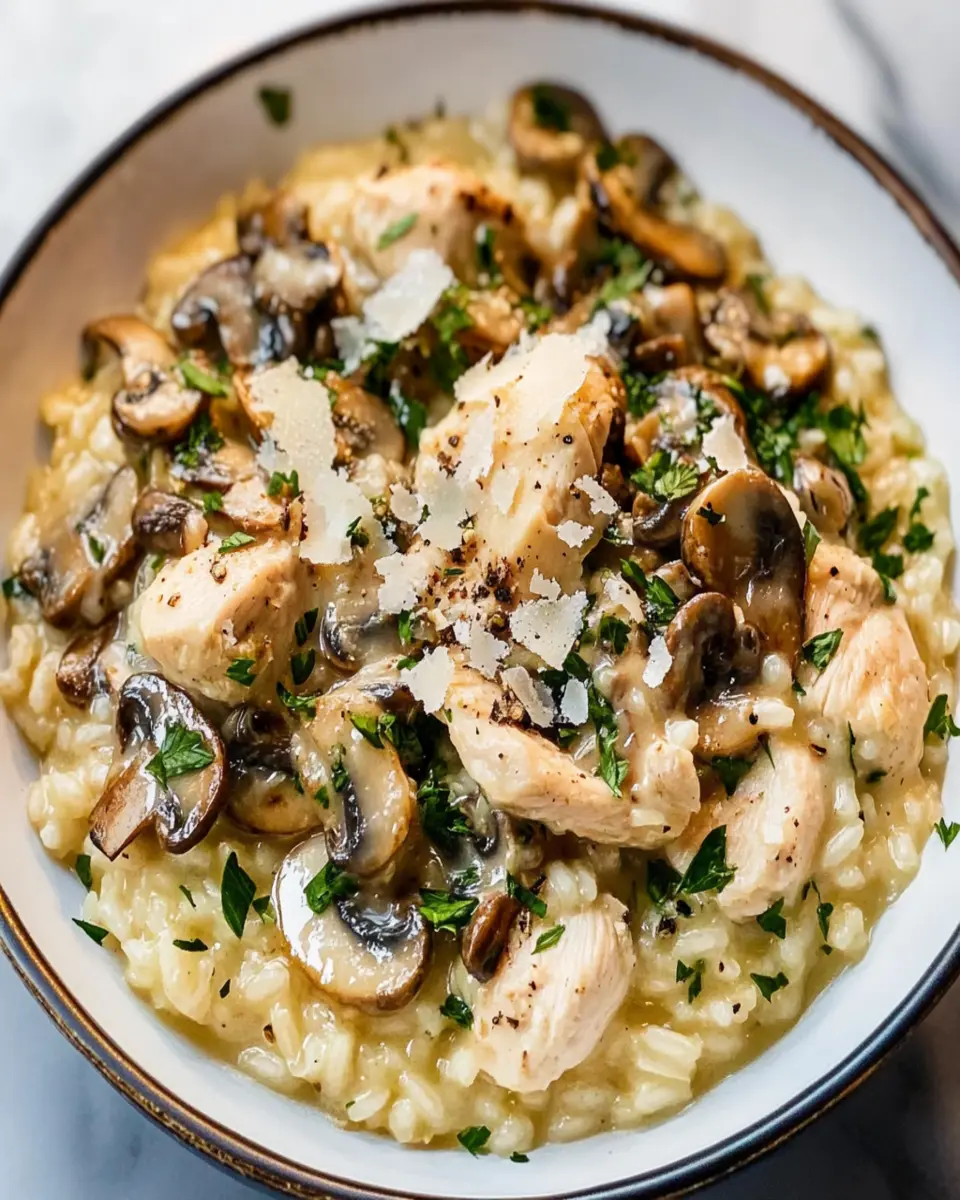 Creamy Chicken and Mushroom Risotto First Image First Image