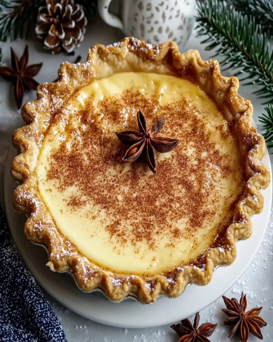 Christmas Eve Cinnamon-Vanilla Custard Pie First Image First Image