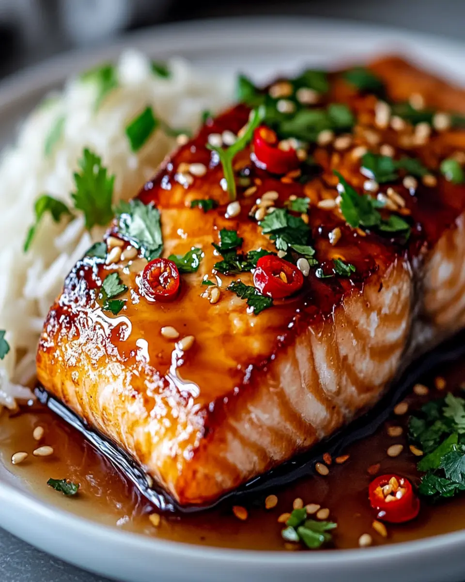 Crispy Hot Honey Garlic Salmon Recipe First Image First Image