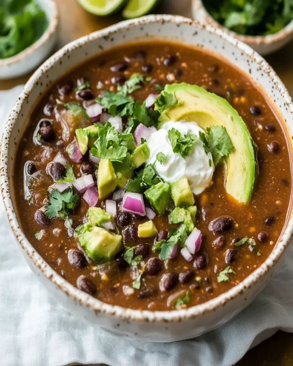 Spicy Black Bean Soup for a Cozy Night First Image First Image