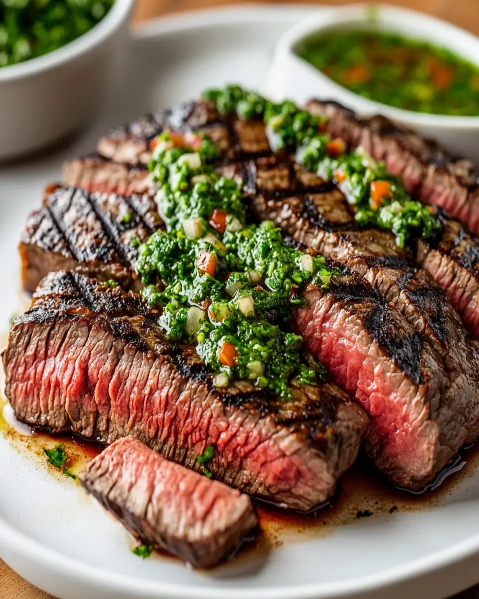 Grilled Flank Steak with Chimichurri Sauce First Image First Image