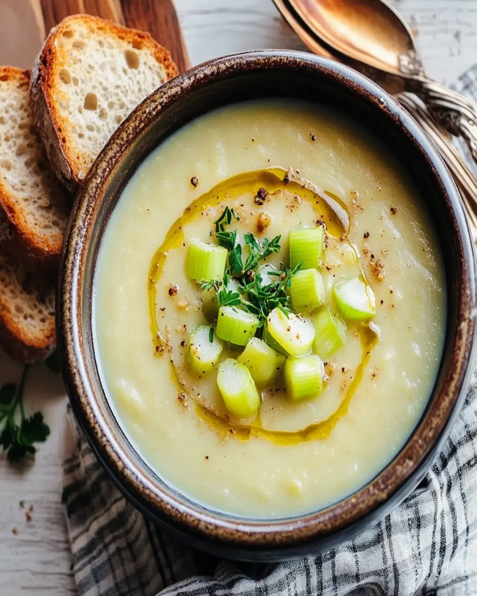 Potato and Leek Soup With Truffle Oil First Image First Image