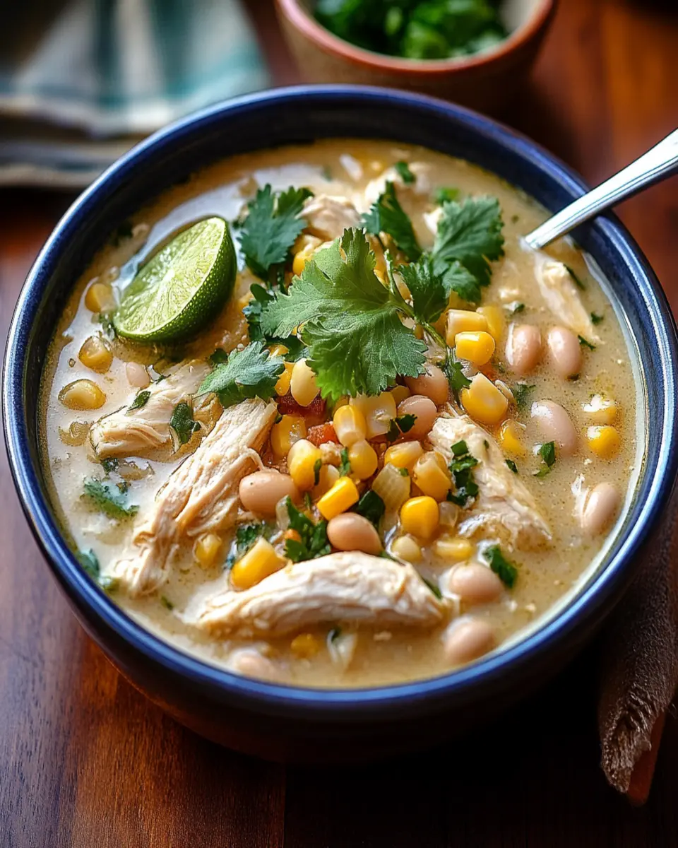 Easy Creamy Crockpot White Chicken Chili First Image First Image