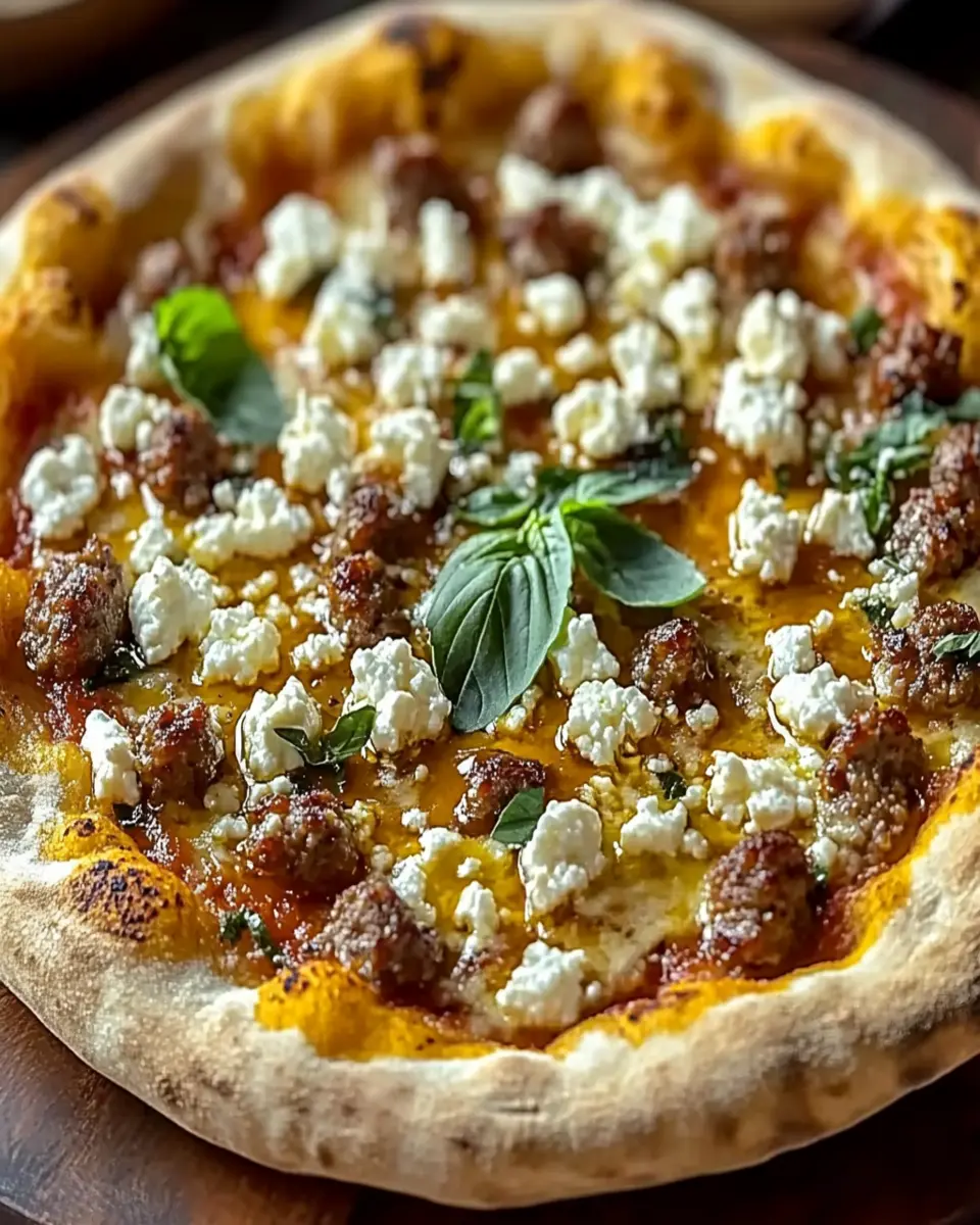 Hot Sausage, Feta & Honey Pizza: Sweet Meets Spicy Bliss First Image First Image