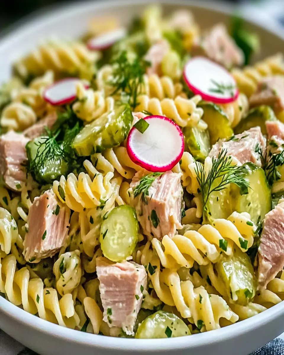 Delicious Dill Pickle Tuna Pasta Salad for Quick Protein Boost First Image First Image