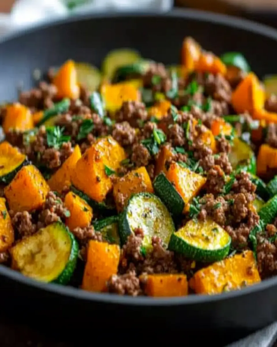 Ground Beef Zucchini Sweet Potato Skillet First Image First Image