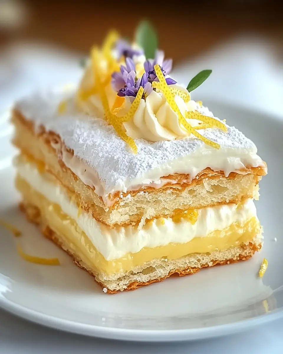 Zesty Lemon Éclair Cake: Effortless No-Bake Delight First Image First Image
