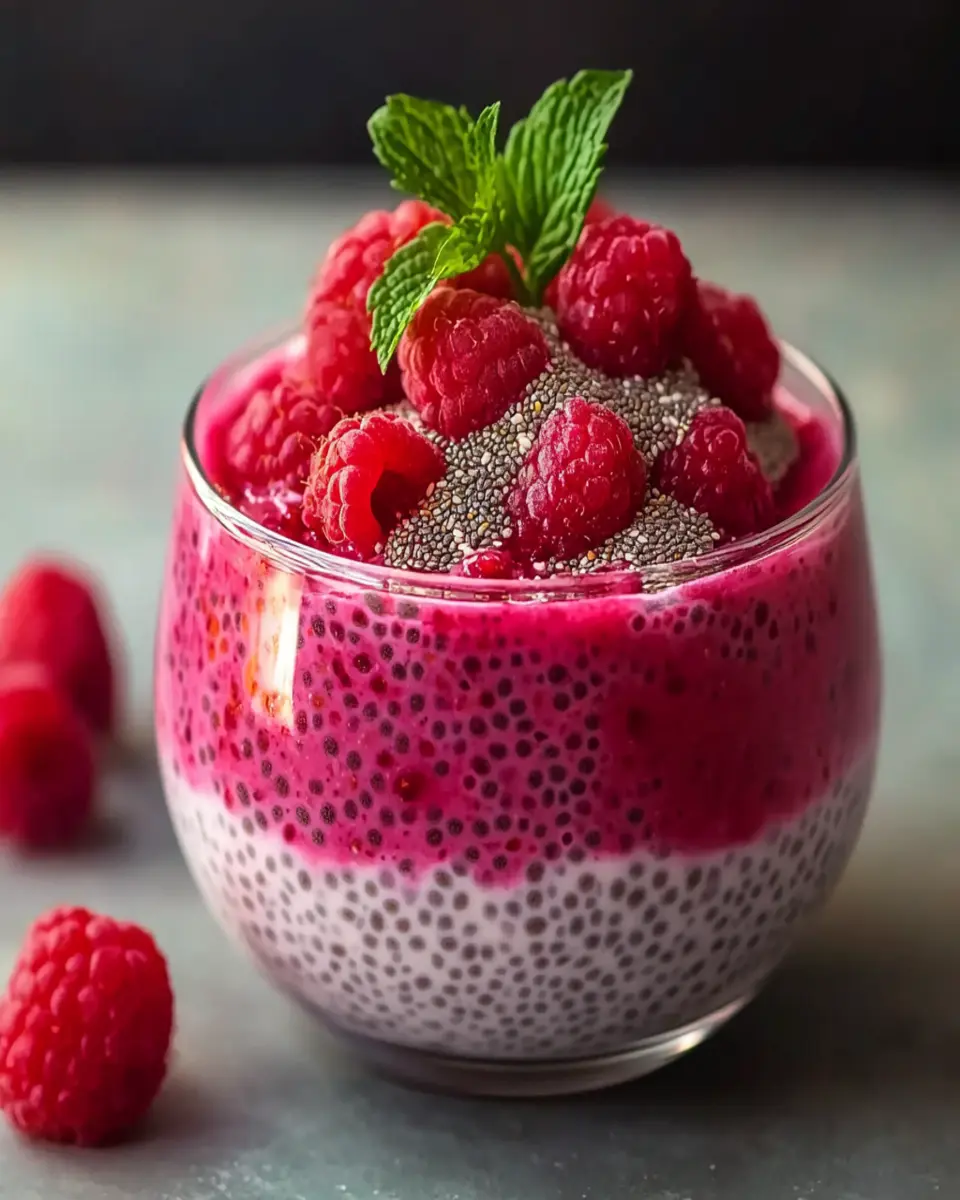 Creamy Raspberry Chia Pudding First Image First Image