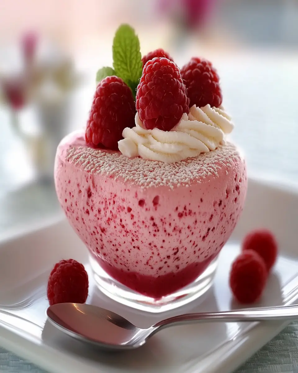 Heart-Shaped Raspberry Mousse First Image First Image