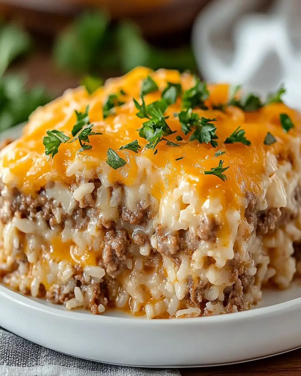 Cheesy Hamburger Rice Casserole First Image First Image