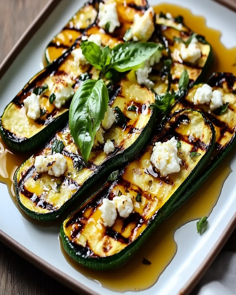 Grilled Zucchini With Goat Cheese, Basil & Honey First Image First Image