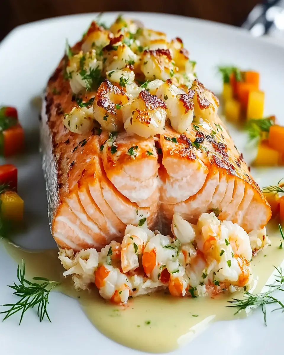 Savory Crab & Shrimp Stuffed Salmon That Wows Every Guest First Image First Image