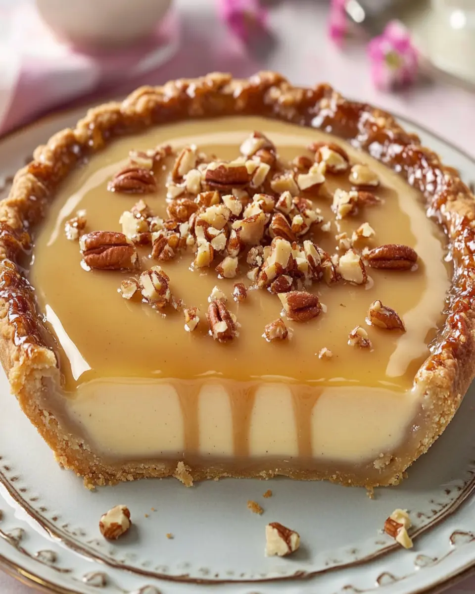 Custard Pie with Praline Sauce First Image First Image