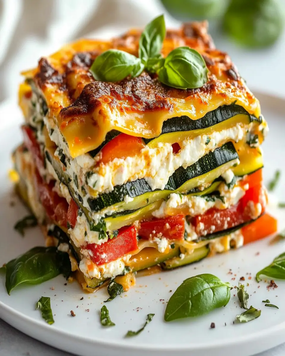 Layered Mediterranean Vegetable Lasagna with Creamy Ricotta Delight First Image First Image