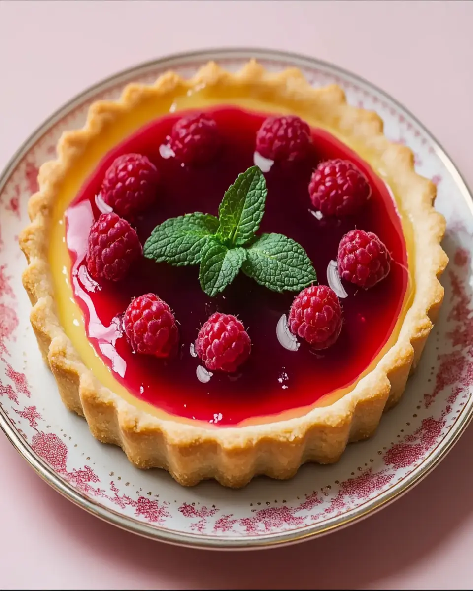 Spring Tart with Lemon Custard and Raspberry Jelly First Image First Image