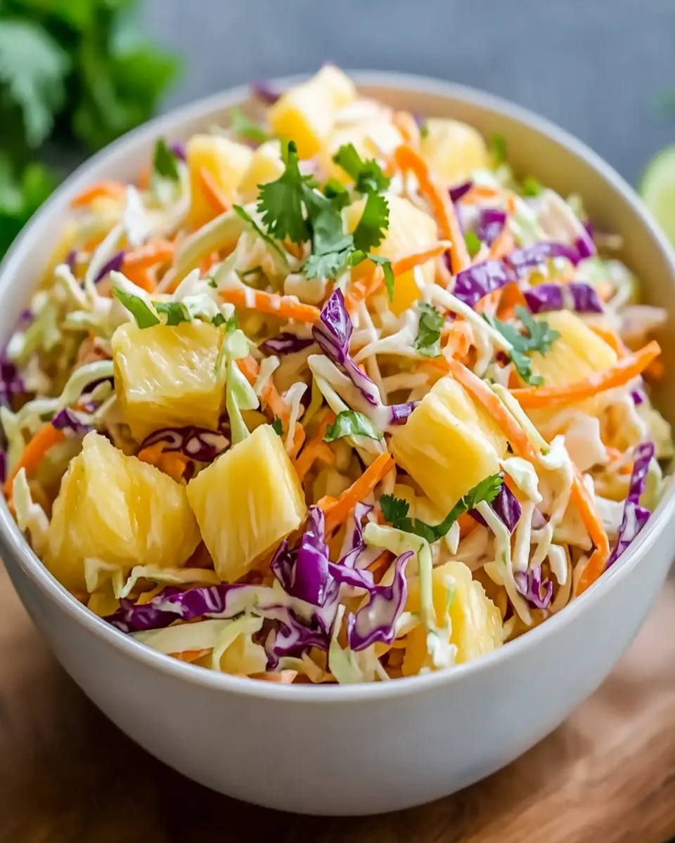 No-Mayo Hawaiian Pineapple Coleslaw for a Tropical Twist First Image First Image