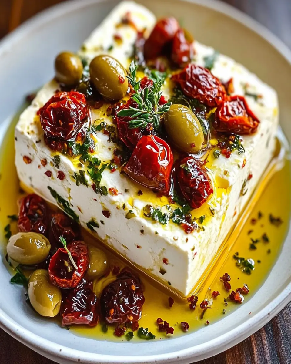 MEDITERRANEAN BAKED FETA WITH OLIVES & SUN-DRIED TOMATOES First Image First Image