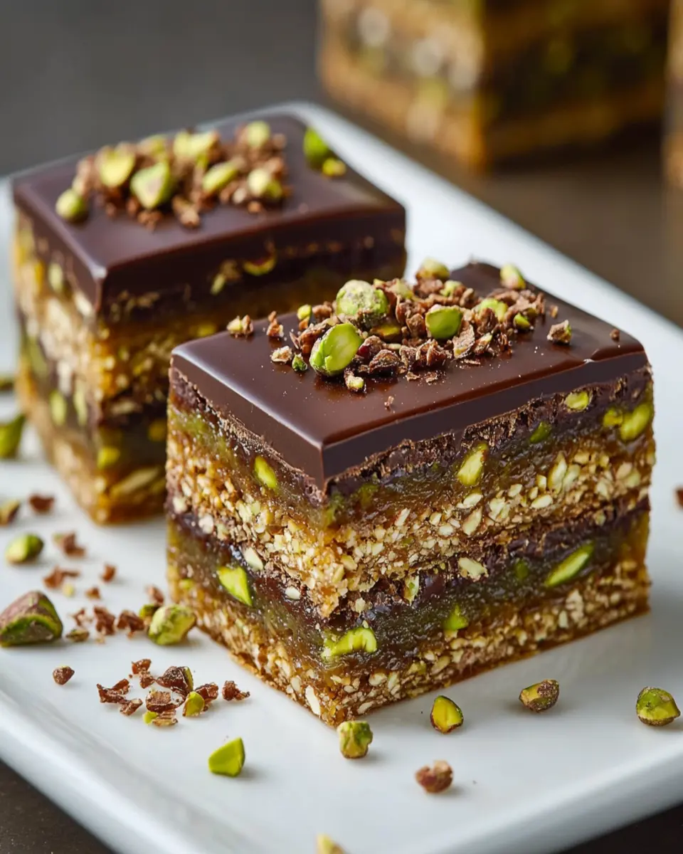 Pistachio Chocolate Kunafa Bars First Image First Image