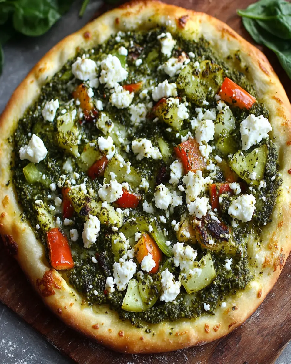 Green Pizza with Pesto Feta First Image First Image