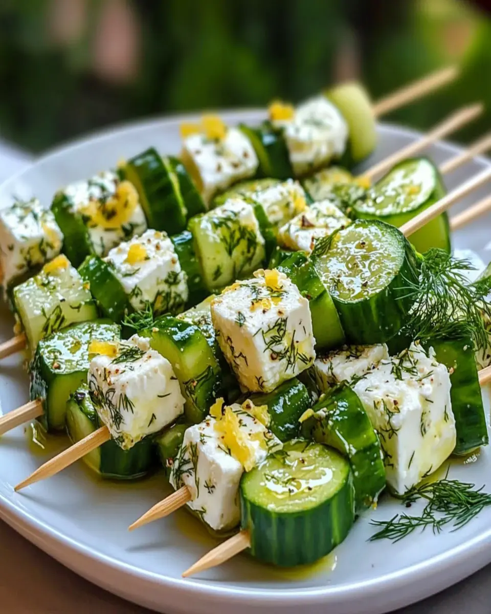 Cucumber Feta Skewers with Dill & Lemon Zest First Image First Image