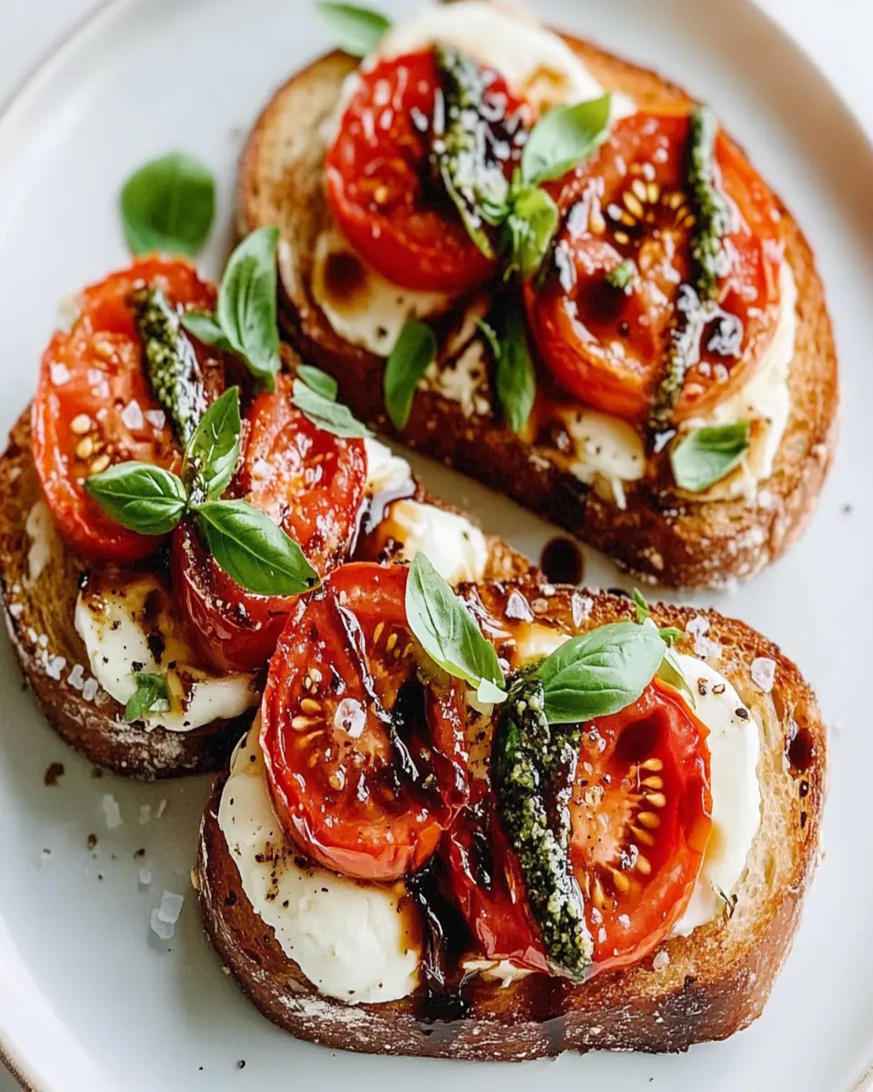 Tomato Basil Mozzarella Toast First Image First Image