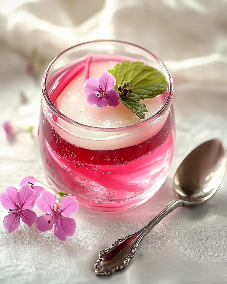 Elegant Rhubarb and Vanilla Gelatin First Image First Image