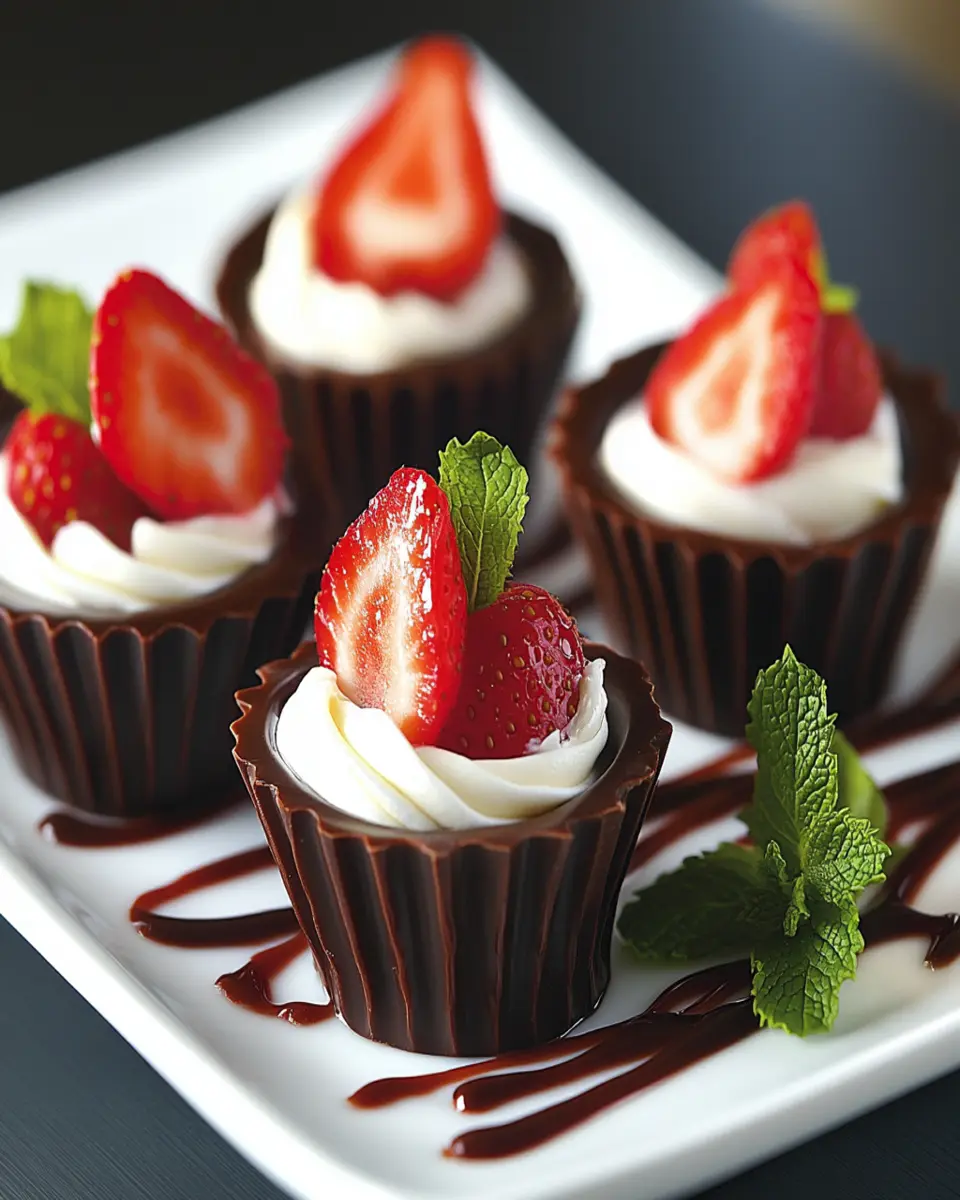 Elegant Chocolate Strawberry Cups First Image First Image