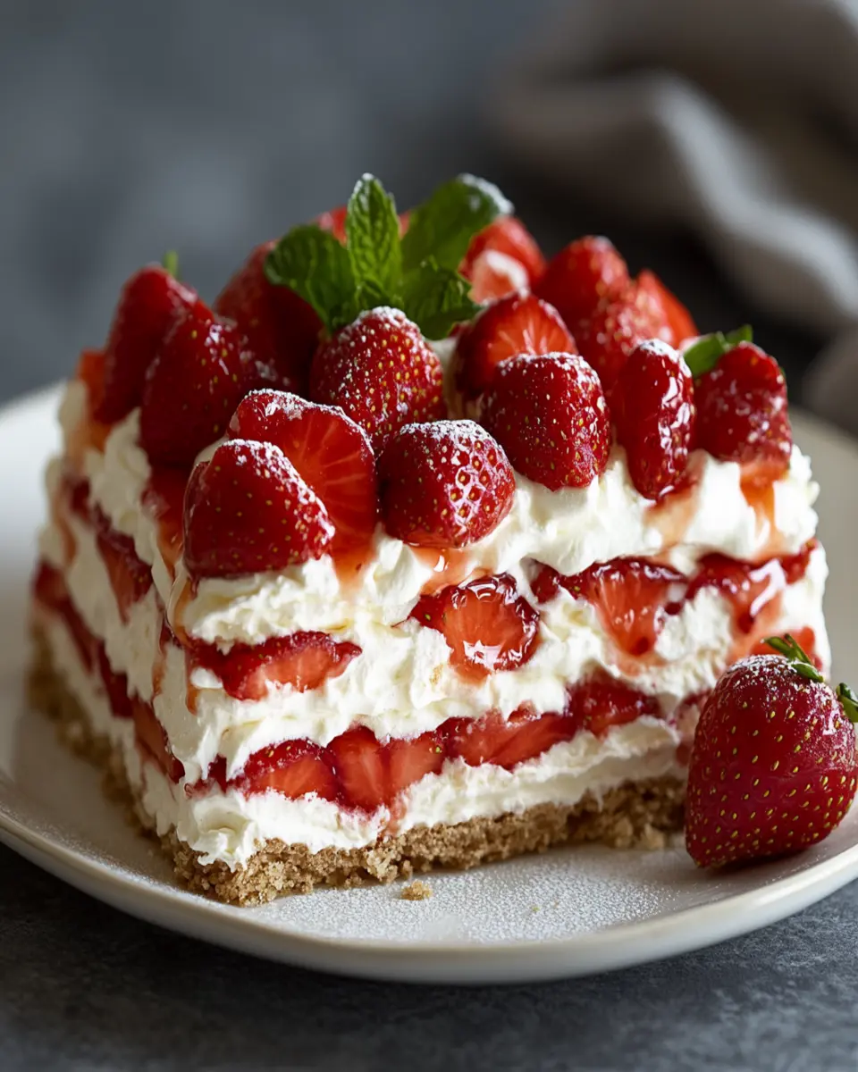 No-Bake Strawberry Icebox Cake First Image First Image