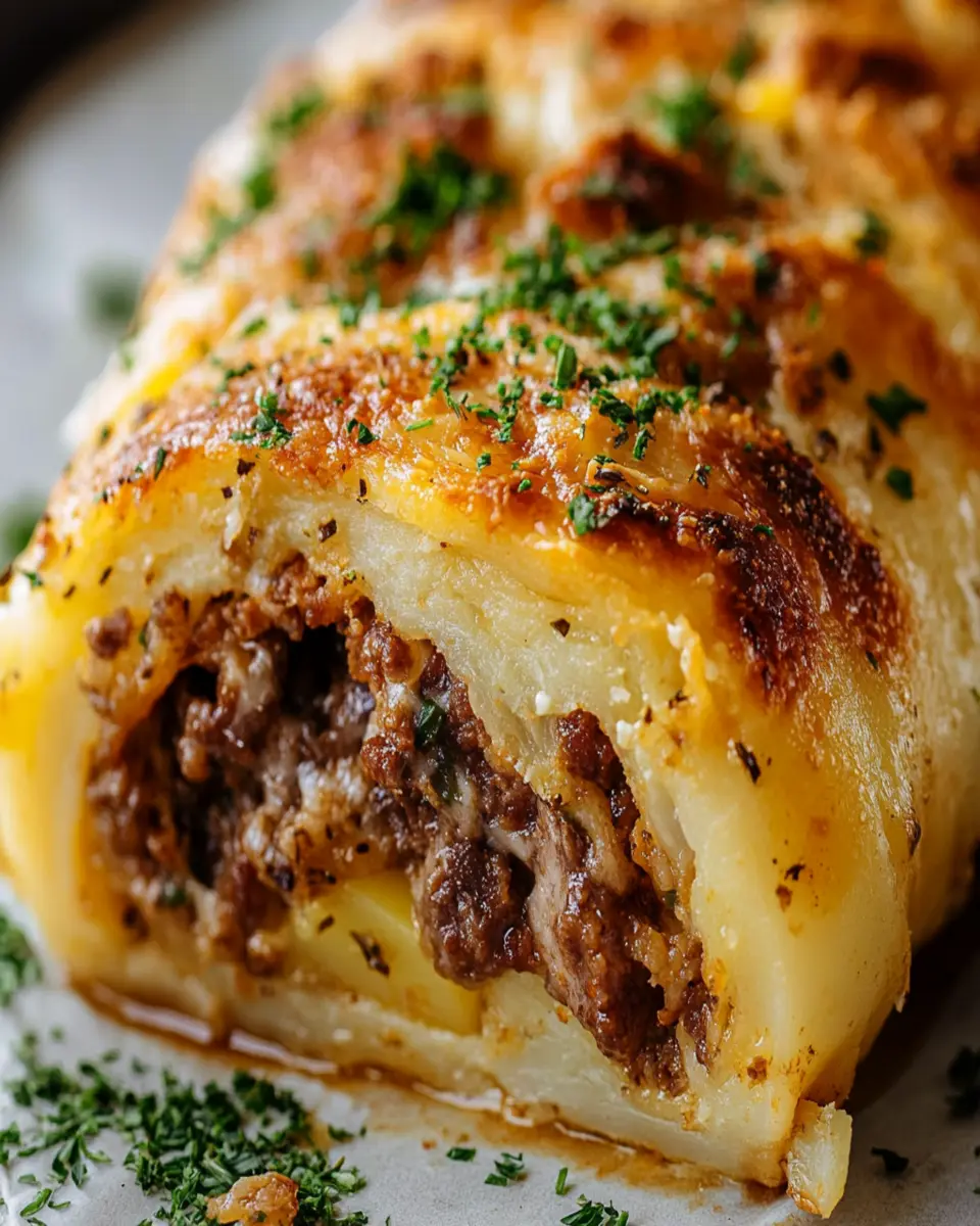 Cheesy Beef and Potato Stuffed Roll First Image First Image
