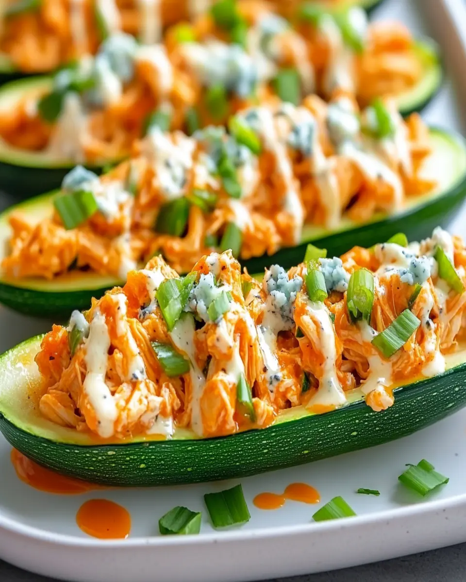 Buffalo Chicken Stuffed Zucchini Boats First Image First Image
