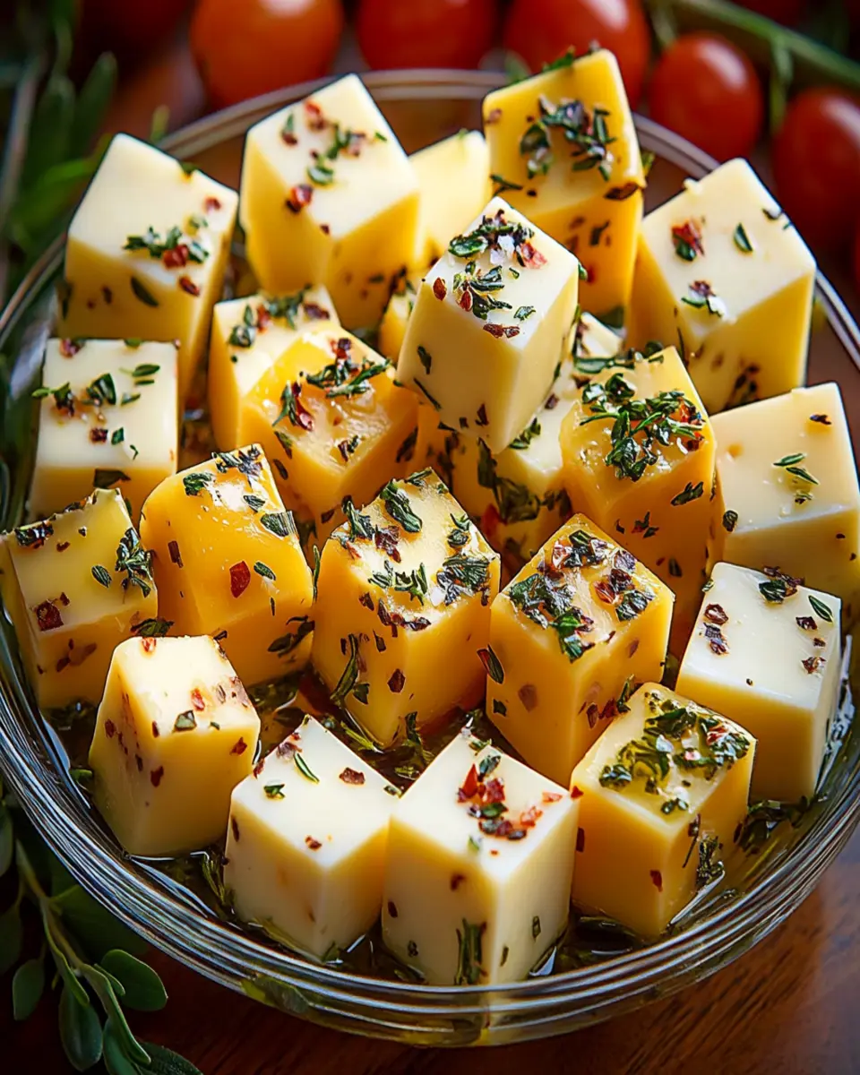 Savory Marinated Cheese Cubes: A Perfect Snack Delight First Image First Image
