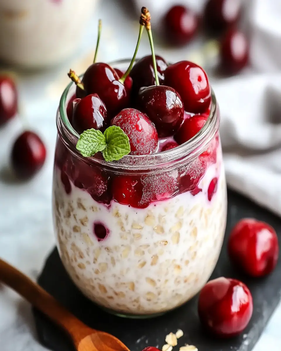 Delicious Cherry Overnight Oats for a Quick Healthy Breakfast First Image First Image
