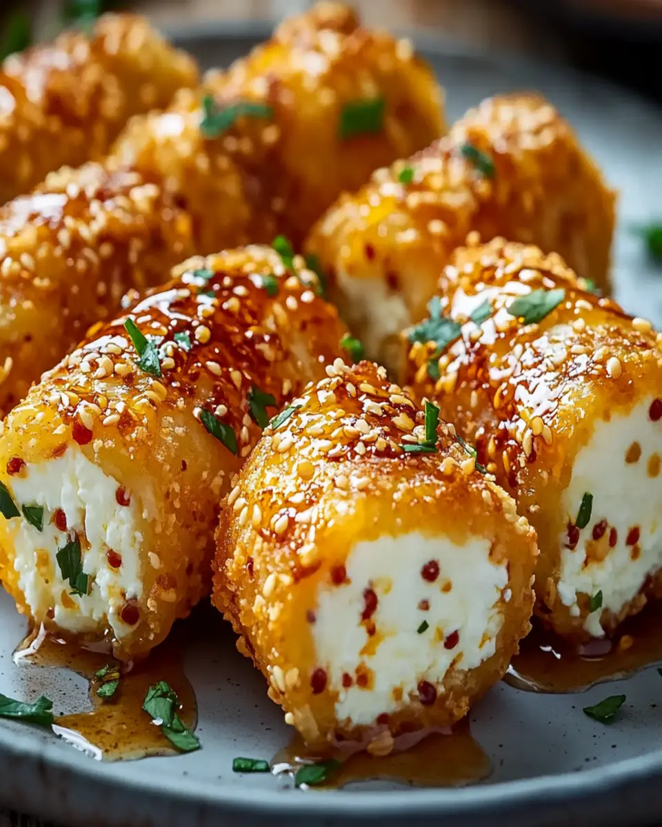 Oven Fried Feta Rolls with Chili Honey First Image First Image