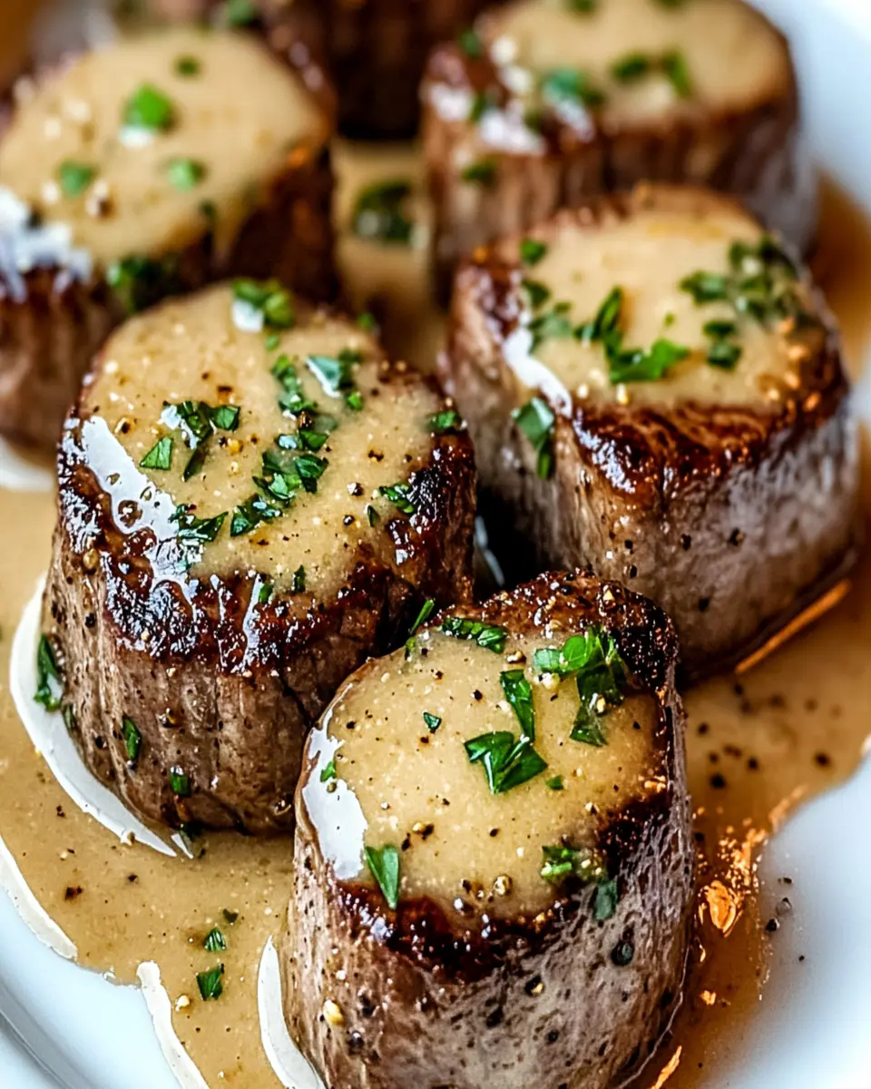 rich, sizzling, ultra-juicy indulgence CREAMY GARLIC BUTTER STEAK MEDALLIONS First Image First Image