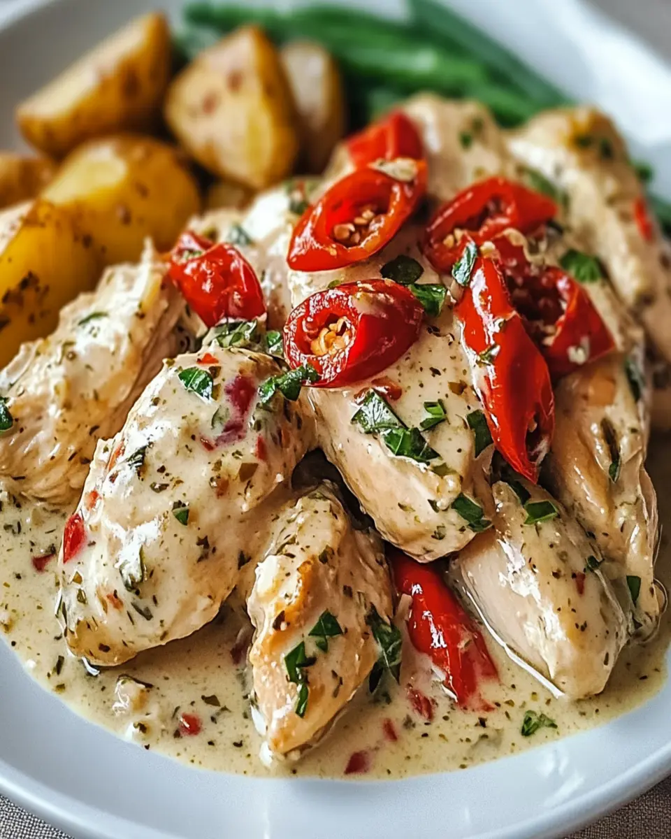 Creamy Pepperoncini Chicken for Easy, Flavor-Packed Dinners First Image First Image