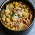 Smoked Ham and White Bean Stew with Potatoes and Parmesan First Image First Image