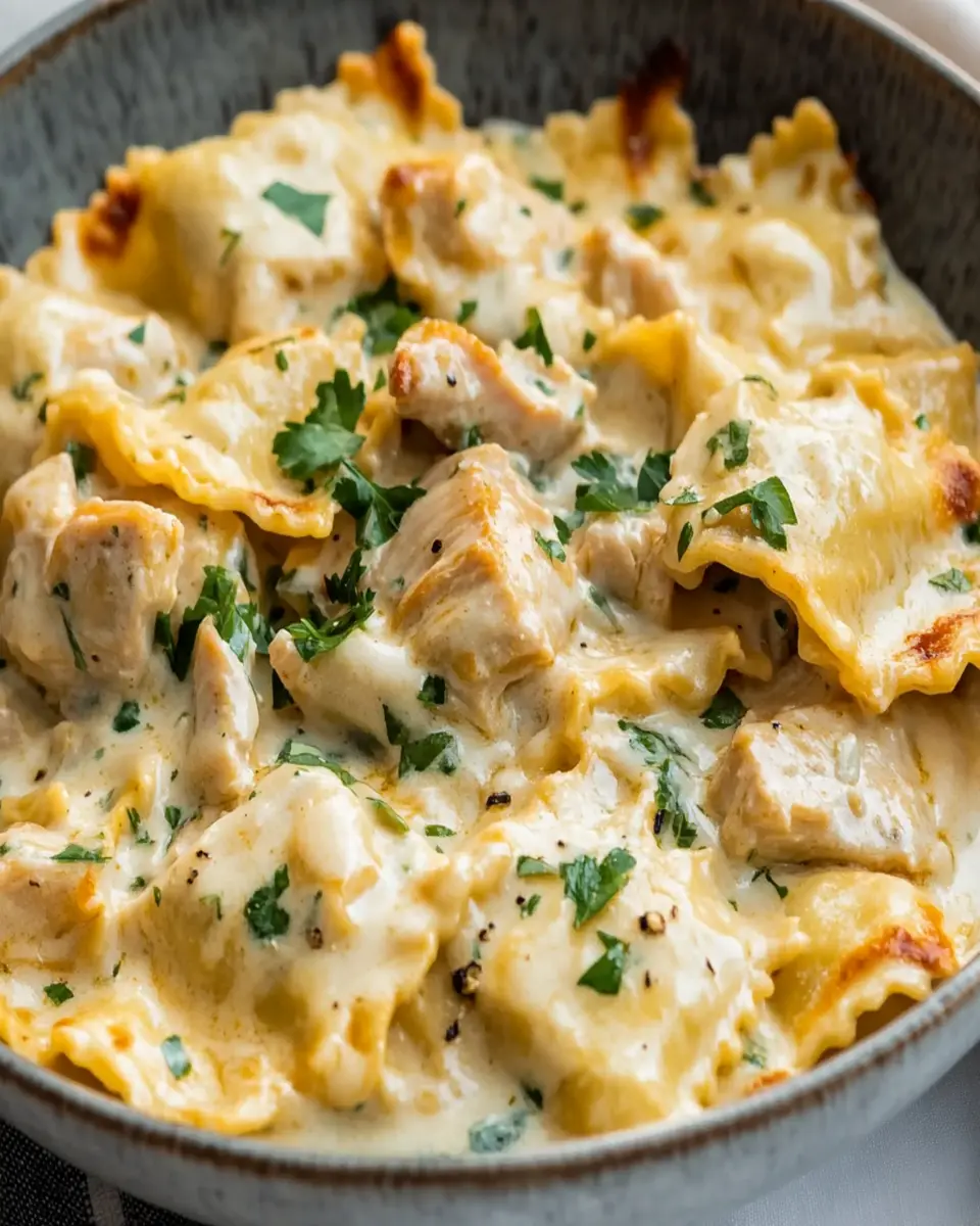 Chicken Alfredo Baked Ravioli First Image First Image