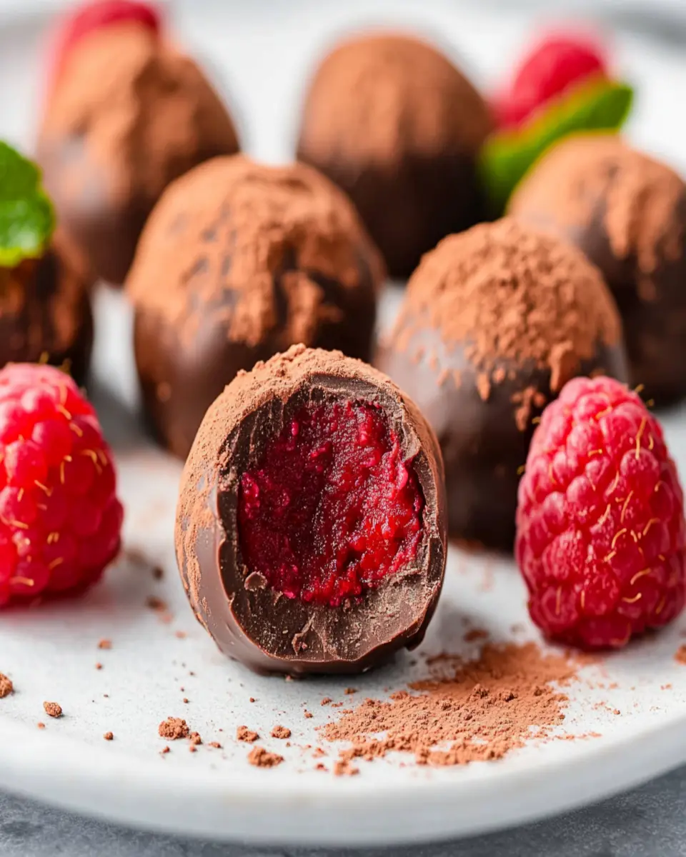 Dark Chocolate Raspberry Truffles First Image First Image