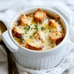 French Onion Soup With Croutons and Cheese First Image First Image