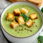 Creamy Broccoli Soup With Garlic Croutons First Image First Image