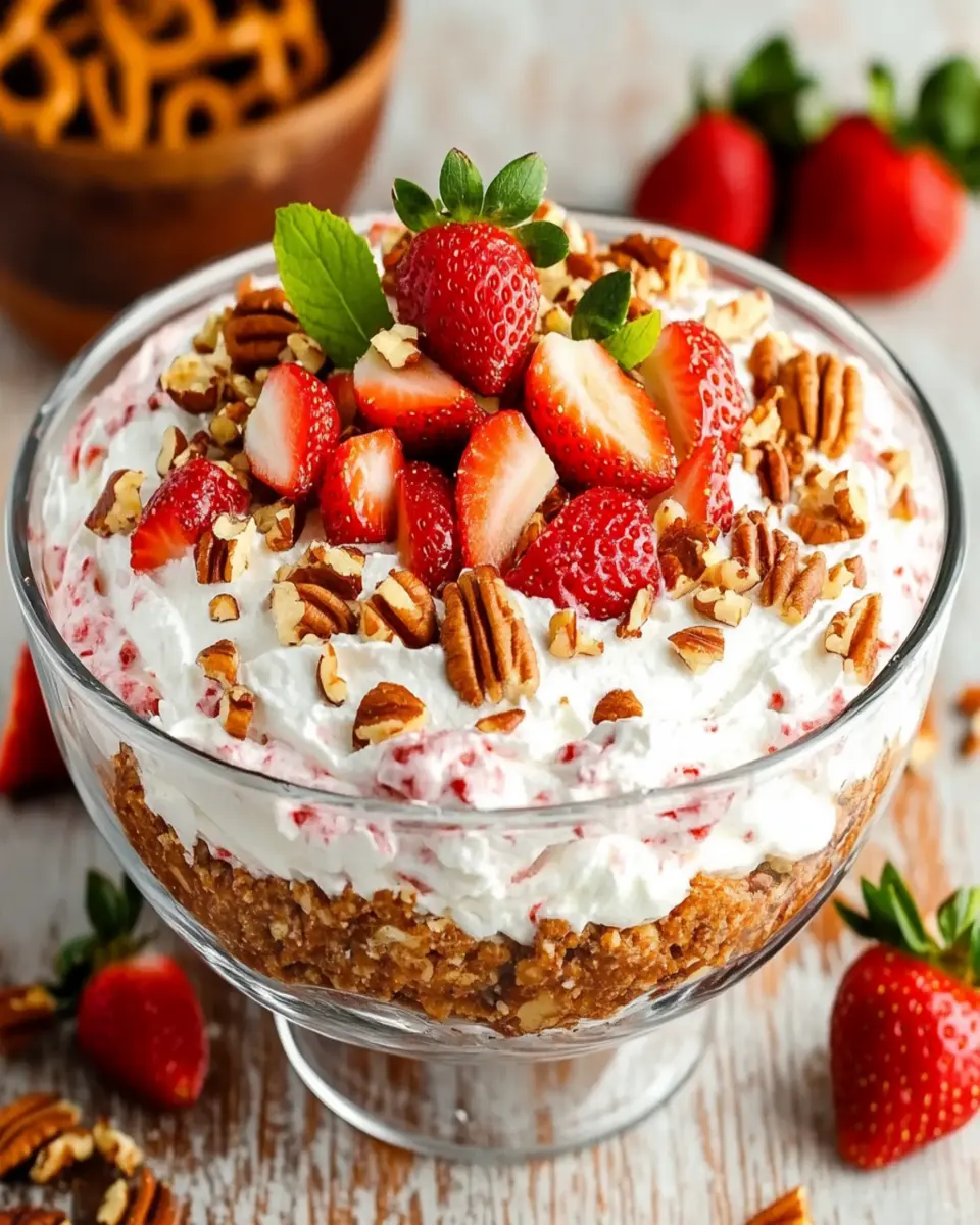 Strawberry Pecan Pretzel Salad First Image First Image